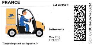 Stamp, Electric Post Quad, France,  , Cars, Postal Traffic, Vehicles