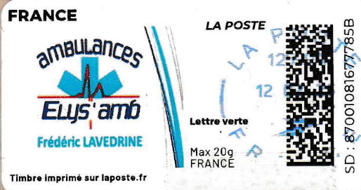 Stamp, Elys Amb Ambulances. Redesign. no logo, France,  , Logos, Rescue Services, Taxis