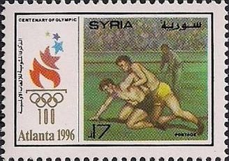 Stamp, Wrestling, Syria,  , Olympic Games, Wrestling