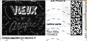 Stamp, Firework Wishes / Voeux d'Artifice in black, France,  , Christmas, Firework, Greetings