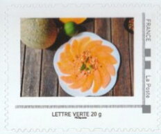 Stamp, Fresh Melon / Carapaccio de melon Charentais, France,  , Food, Fruits and Berries, Gastronomy