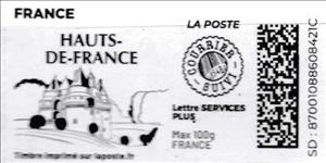 Stamp, Hauts-de-France without laposte logo, France,  , Castles