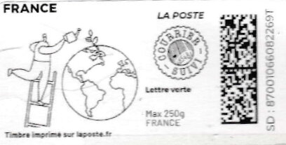 Man on a Ladder Watering the Earth. Redesign. Courrier suivi