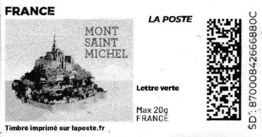 Mont Saint Michel 3 in black. Redesign without Laposte logo