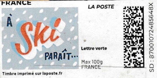 On Skis / A Ski Parait. Grey background