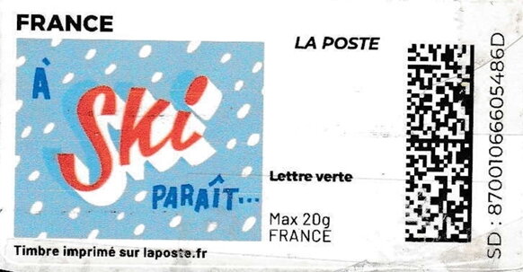 On Skis / A Ski Parait. Light blue background