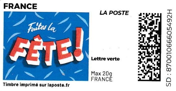 Party / Faites la Fete. Blue background