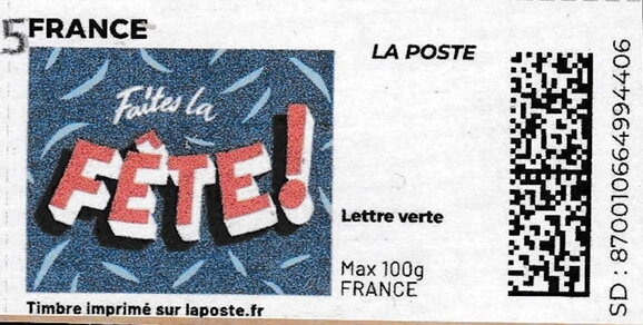 Party / Faites la Fete. Blue background