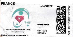 Stamp, PHF Plus Haut Formation, France,  , Healthcare, Logos