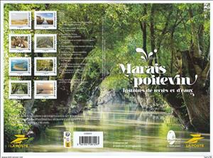 Souvenir Sheet, Poitevin Marsh, France,  , Animals (Fauna), Canals, Coastal Areas, Donkeys, Rowing Boats, Trees
