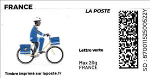 Stamp, Post Bike, France,  , Bicycles, Postal Traffic