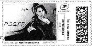 Stamp, Purple Shadow in black, France,  , Cartoons, Women