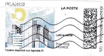 Stamp, Sunny in the City. Redesign, France,  , Sun, Townscapes / City Views, Weather