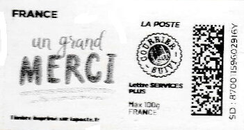 Un Grand Merci. Redesign no logo. Courrier suivi