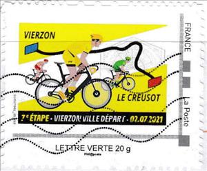 Stamp, Vierzon Le Creusot 7e etape Vierzon ville depart, France,  , Bicycles, Cycling, Sports