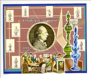 Souvenir Sheet, Masters and Figures, Guinea,  , Chess