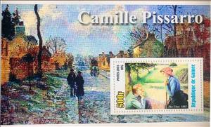 Souvenir Sheet, Paintings by Camille Pissarro, Guinea,  , Painters, Paintings