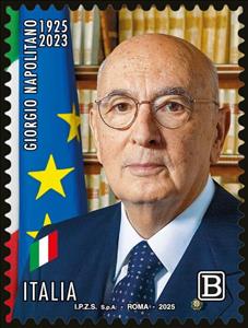 Stamp, Giorgio Napolitano, President of Italy, Italy,  , Flags, Heads of State, Politicians