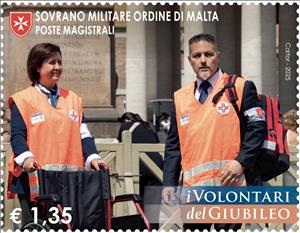 Stamp, SMOM Volunteer Activities for the Holy Year, Malta, Sovereign Military Order of,  , Holy Year