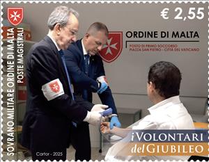 Stamp, SMOM Volunteer Activities for the Holy Year, Malta, Sovereign Military Order of,  , Holy Year