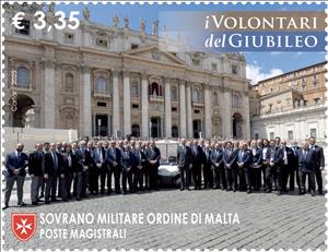 Stamp, SMOM Volunteer Activities for the Holy Year, Malta, Sovereign Military Order of,  , Holy Year