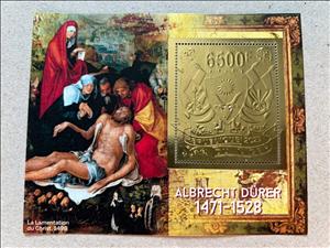 Souvenir Sheet, Albrecht Durer Paintings - Foil Coat of Arms, Niger,  , Coats of Arms, Famous People, Painters, Paintings