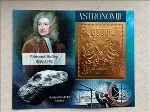 Souvenir Sheet, Astronomers - Foil Coat of Arms, Niger,  , Astronomers, Coats of Arms, Famous People, Mathematicians