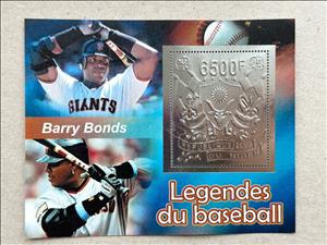 Souvenir Sheet, Baseball Legends - Foil Coat of Arms, Niger,  , Baseball, Coats of Arms, Famous People, Sports