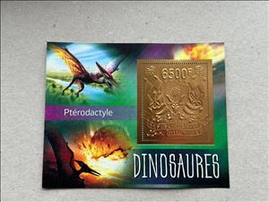 Souvenir Sheet, Dinosaurs - Foil Coat of Arms, Niger,  , Coats of Arms, Dinosaurs, Prehistoric Animals