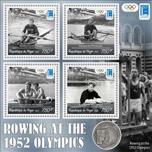Mini Sheet, Olympic Games in Helsinki in 1952 Rowing, Niger,  , Olympic Games, Rowing, Sports