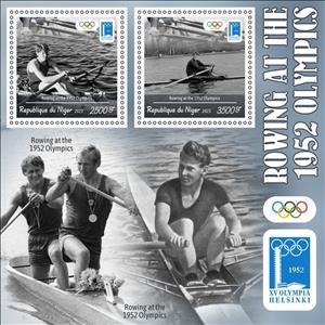 Mini Sheet, Olympic Games in Helsinki in 1952 Rowing, Niger,  , Olympic Games, Rowing, Sports