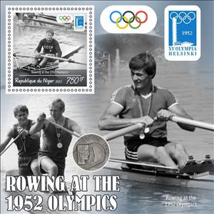 Souvenir Sheet, Olympic Games in Helsinki in 1952 Rowing, Niger,  , Olympic Games, Rowing, Sports