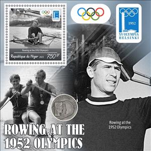 Souvenir Sheet, Olympic Games in Helsinki in 1952 Rowing, Niger,  , Olympic Games, Rowing, Sports