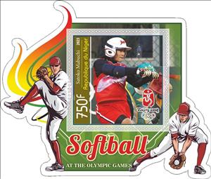 Souvenir Sheet, Softball at the Olympics, Niger,  , Baseball, Olympic Games, Sports
