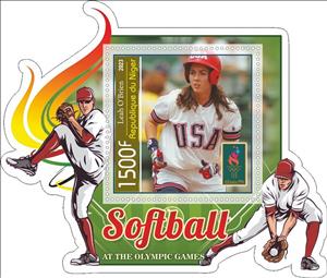 Souvenir Sheet, Softball at the Olympics, Niger,  , Baseball, Olympic Games, Sports