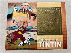 Souvenir Sheet, The Adventures of Tintin - Foil Coat of Arms, Niger,  , Cartoons, Coats of Arms, Comics