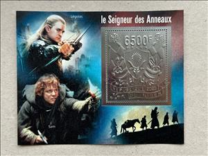 Souvenir Sheet, The Lord of the Rings - Foil Coat of Arms, Niger,  , Actors, Coats of Arms, Famous People, Folklore, Movies