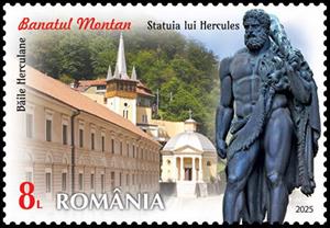 Stamp, Herculane Resort and Statue, Romania,  , Statues, Tourism