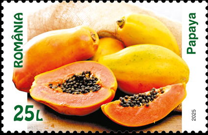 Stamp, Papaya, Romania,  , Fruits and Berries, Plants (Flora)