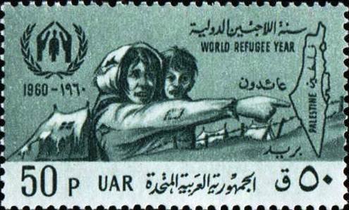 Refugees and Map of Palestina