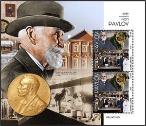 Souvenir Sheet, 175th Anniversary of the Birth of Ivan Pavlov, Sierra Leone,  , Anniversaries and Jubilees, Physicians