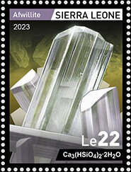 Stamp, Afwillite, Sierra Leone,  , Minerals
