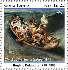 Stamp, Eugéne Delacroix (1798-1863), Sierra Leone,  , Anniversaries and Jubilees, Famous People, Painters, Paintings