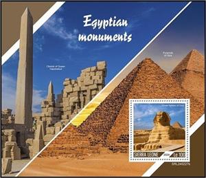Souvenir Sheet, Great Sphinx of Giza, Sierra Leone,  , Archaeology, Monuments