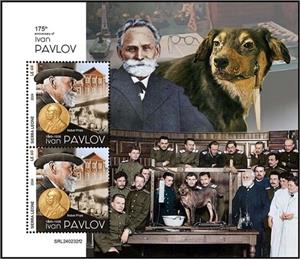 Souvenir Sheet, Ivan Pavlov (1849-1936), Sierra Leone,  , Anniversaries and Jubilees, Physicians
