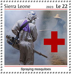 Stamp, Spraying Mosquitoes, Sierra Leone,  , Diseases, Malaria, Mosquitos, Red Cross and Red Crescent
