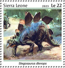 Stamp, Stegosaurus stenops, Sierra Leone,  , Animals (Fauna), Dinosaurs, Prehistoric Animals, Prehistory