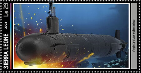 Stamp, Virginia-class Submarine, Sierra Leone,  , Navies, Submarines, Warships