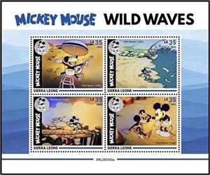 Mini Sheet, Wild Waves, Sierra Leone,  , Cartoons, Disney, Movies