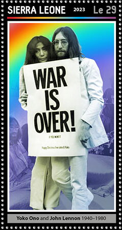Stamp, Yoko Ono and John Lennon (1940-1980), Sierra Leone,  , Actors, Composers, Entertainers, Famous People, Music, Musicians, Singers, The Beatles